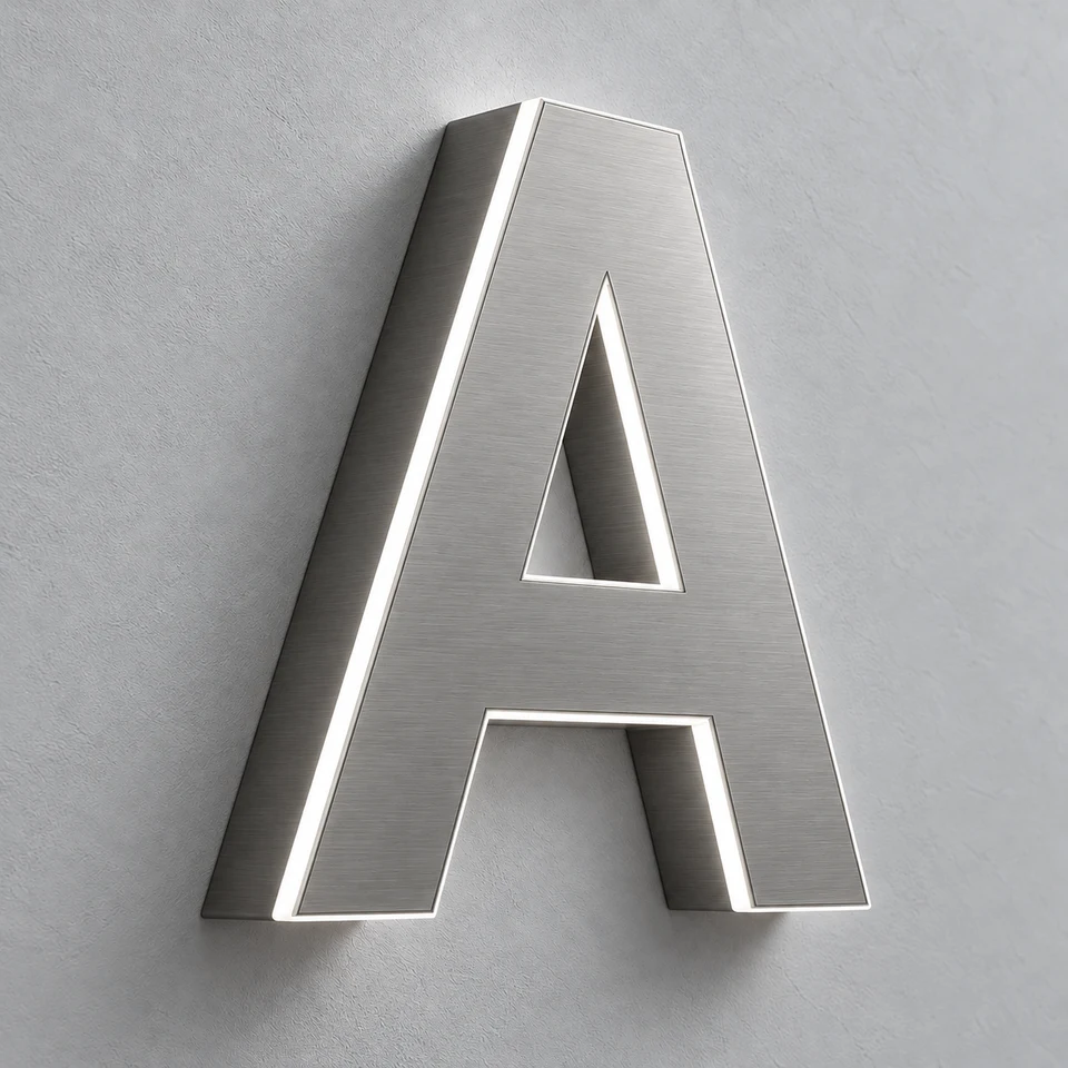 Fabricated Metal Letters Edge-Lit